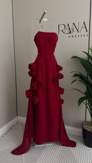 فستان سهره ناعم عودي مورد