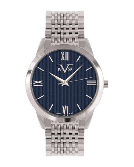 ساعة رجالية ماركة V19.69 فضي مينا ازرق كحلي موديل VSSBL0971M