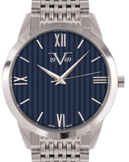 ساعة رجالية ماركة V19.69 فضي مينا ازرق كحلي موديل VSSBL0971M