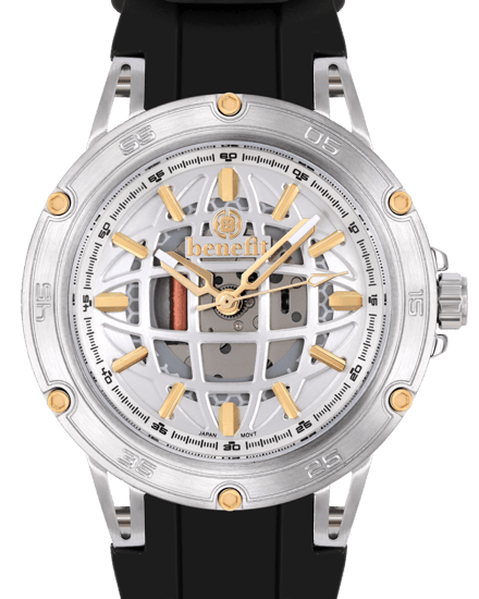 ساعة رجالية ماركة بنفيت فضي ذهبي مينا فضي موديل BNTTGPSL10021M