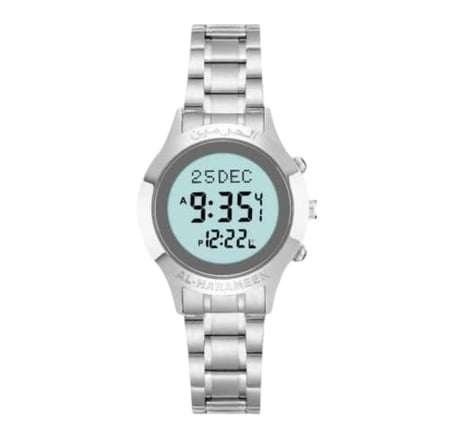 ساعة الحرمين الفاخرة HA-6380 نسائية فضي مقاس 35MM