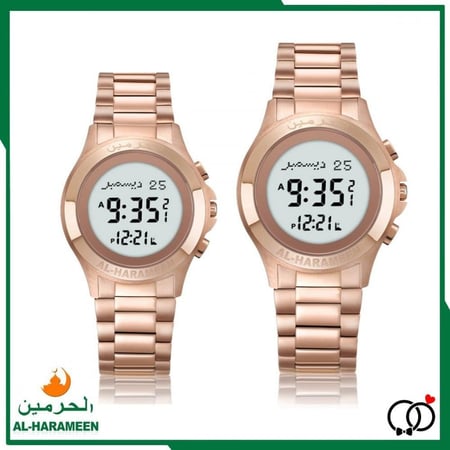 طقم ساعة الحرمين الفاخرة HA-6372 وHA-6371 رجالي - نسائي