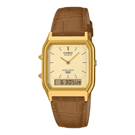 ساعة كاسيو كلاسيك توقيتين جلد AQ-230EGL-9A