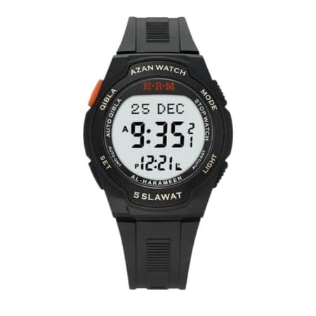 ساعة الحرمين الرياضية HA-6509 مقاس 44MM اسود مينا فضي