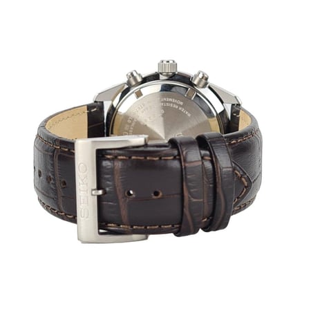 ساعة سيكو رجالي جلد Seiko Chronograph with Tachymeter Leather Strap Watch, SSB385P1, Green