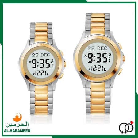 طقم ساعة الحرمين الفاخرة HA-6372 وHA-6371 رجالي - نسائي