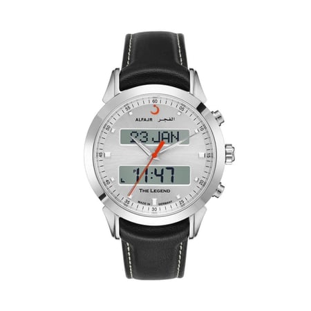 ساعة الفجر الفاخرة 360 جلد فضي