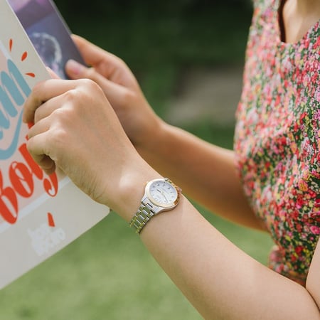 ساعة كاسيو نسائي بأرقام عربية لونين Ltp-1128g-7brdf