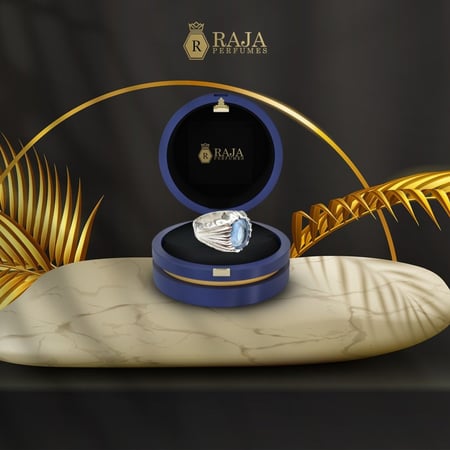 خاتم بحجر ازرق - خواتم رجالية - خواتم - خواتم فخمة - متجر عطور راجا