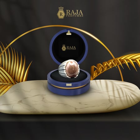 خاتم بحجر عقيق سليماني بني - خواتم فخمة - متجر راجا