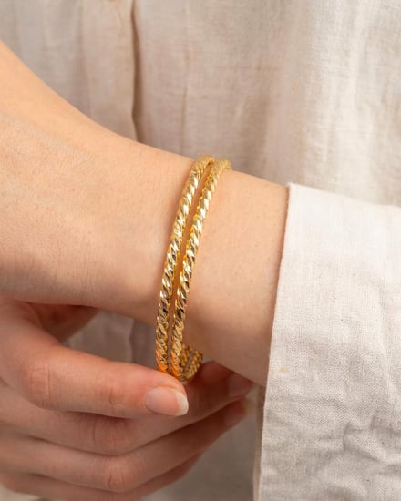 بناجر بريق الذهب على شكل كلاسيكي جذاب/ 2 حبة