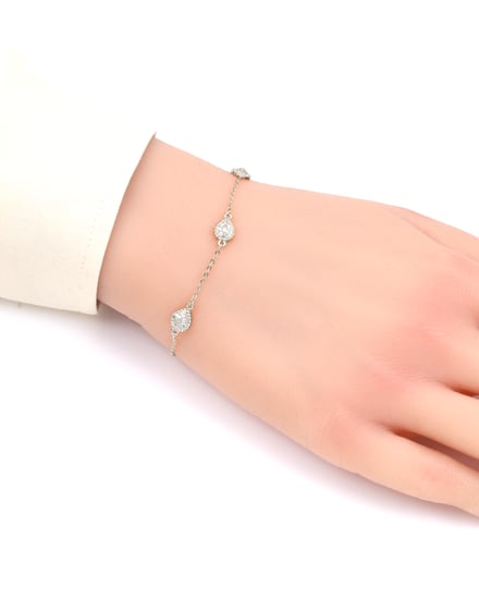 اسوارة نسائية ماسية بتصميم قطرة الندى المزينة بالزركون