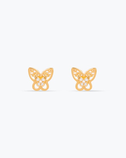 طقم اكسسوارات ذهبية للأطفال بتصميم الفراشة