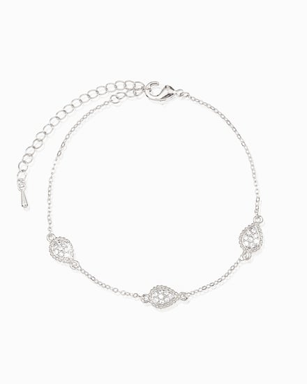 اسوارة نسائية ماسية بتصميم قطرة الندى المزينة بالزركون