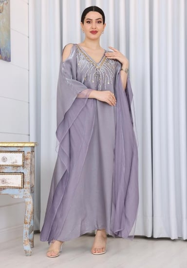 جلابية خفيفة نسائية فاخرة بلون بنفسجي