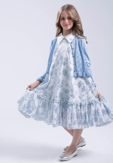 فستان بناتي مشجر قبة كلاسيك مع جاكيت DMC جكار