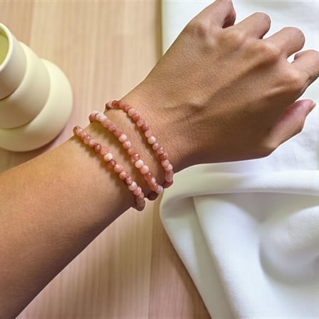 أساور مطاطية من حجر الرودونايت