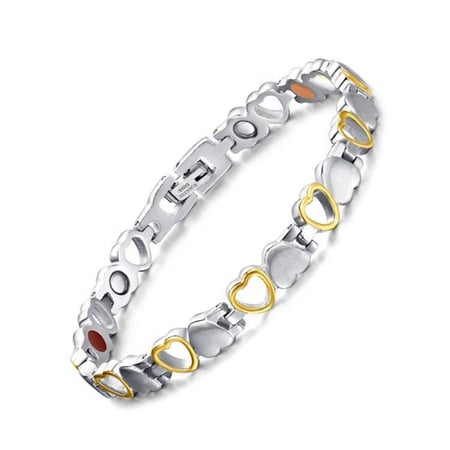 اسوارة ازالة الشحنات للنساء بحجر الجرمانيوم والغناطيس شكل قلوب مفرغة 4