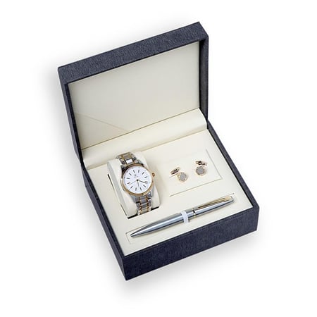 طقم الرجل الأنيق –( ساعة ، قلم ، كبك)