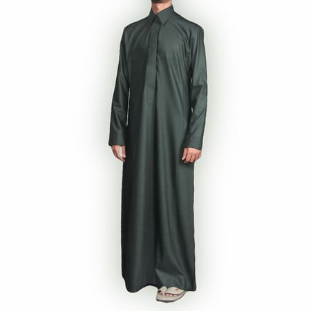 ثوب رجالي شتوي زيتّي سحاب (قلاب)