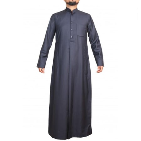 دشداشة كويتي رجالي شتوية زرار (مقاس خاص)