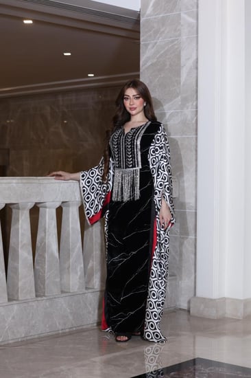 جلابيه مخمل سهره بكلفه بالصدر