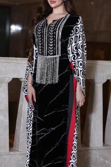 جلابيه مخمل سهره بكلفه بالصدر