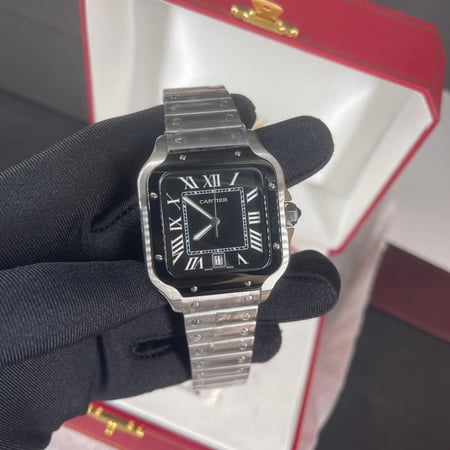 ساعة كارتير سانتوس رجالية لون اسود