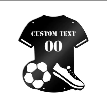 لوحة قميص رياضي معدنية مخصصة- اسم و رقم حسب الطلب - قابلة للفصل - هدية رائعة و أيضا لاستخدامك الخاص بغرفتك - السعر يحدد حسب المقاس بعد اتمام الطلب