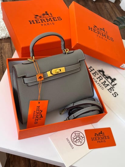 حقيبه  هيرمز Hermès رصاصي صغير