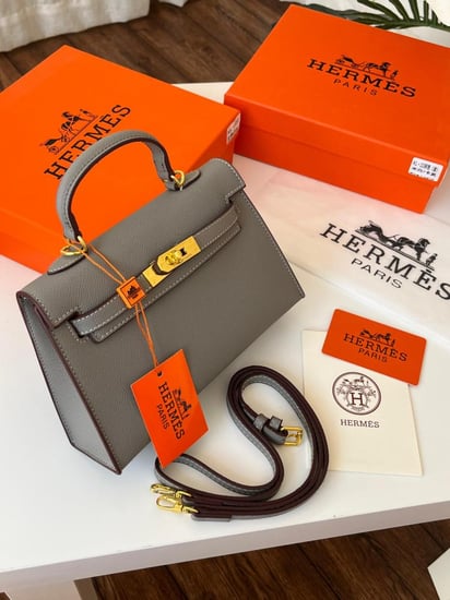 حقيبه  هيرمز Hermès رصاصي صغير