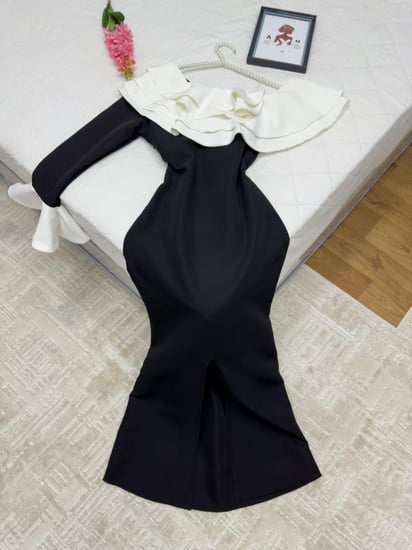 فستان سهره انيق الخامه :كريب استرتش