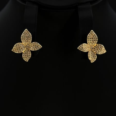 سلسال طويل بحلق زركون دقة ألماس ذهبي إصدار خاص (3قطع) بضمان على اللون تصميم عصري فاخر