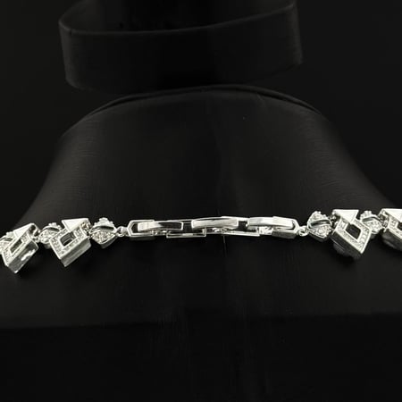 طقم زيركون فضي مكس أسود أنيق بإصدار خاص دقة الماس 3 قطع بضمان على اللون