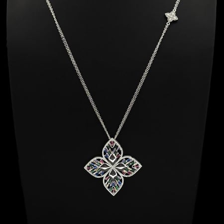 سلسال طويل بحلق زركون دقة ألماس فضي ملون إصدار خاص (3قطع) بضمان على اللون تصميم عصري فاخر