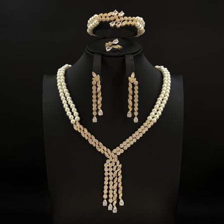 طقم اكسسوارات نسائي لولو زركون 5 قطع إصدار خاص بضمان على اللون – تصميم راقٍ لإطلالة مميزة RM-02038