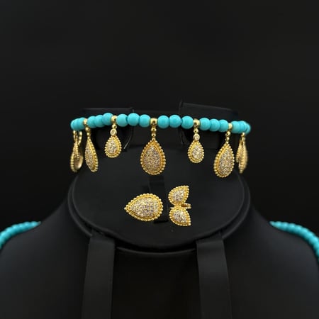 طقم زيركون فاخر بإصدار خاص دقة الماس 5 قطع بضمان على اللون RM-240142