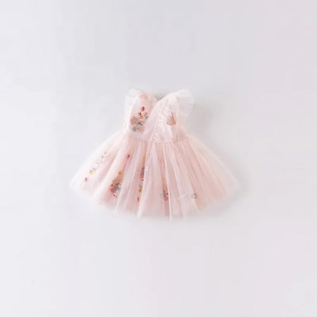 فستان بتطريز وردي