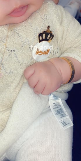 بروش صدف تاج مطلي ذهب متوفر 3 مقاسات