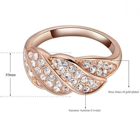 خاتم نسائي مطلي بالذهب مقاس مقاس 8 أمريكي