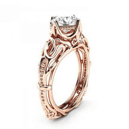 خاتم نسائي مطلي بالذهب مقاس 7