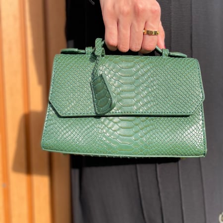 شنطة جلد - اخضر