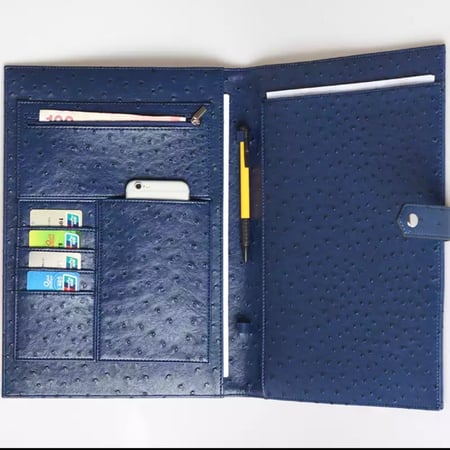 فولدر دوامات - كحلي جلد نعام