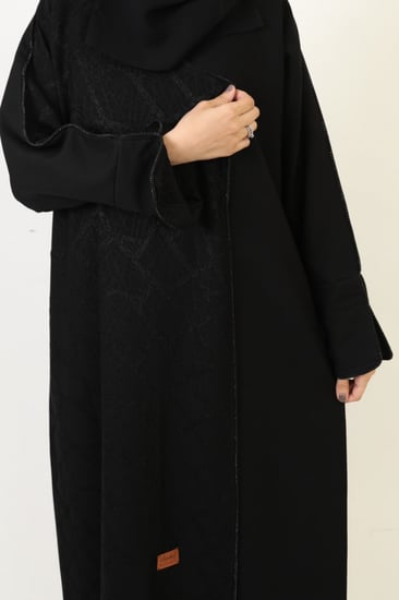 عباية كلاسيك  نقشة جانبية - قماش أناقة(012)