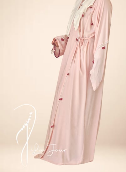 شرشف صلاة لف قطن بارد بنك باستال مزين بكروشيه يدوي