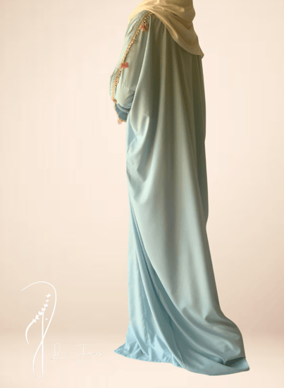 شرشف صلاة سحاب ازرق كروشيه يدوي