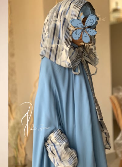 طقم شرشف صلاة ازرق وبنفسجي اطفال وسجادة وشنطة