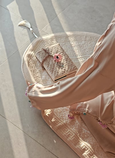 شرشف صلاة لف بيج  قطن بالكروشيه يدوي من لاجور