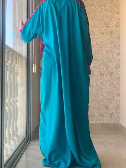 شرشف مرد لف فيروزي وفوشي دانتيل