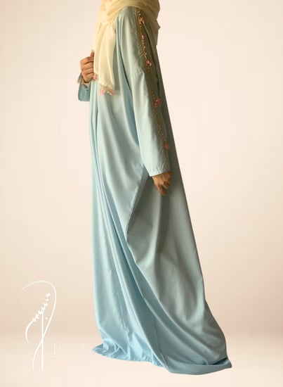 شرشف صلاة سحاب ازرق كروشيه يدوي